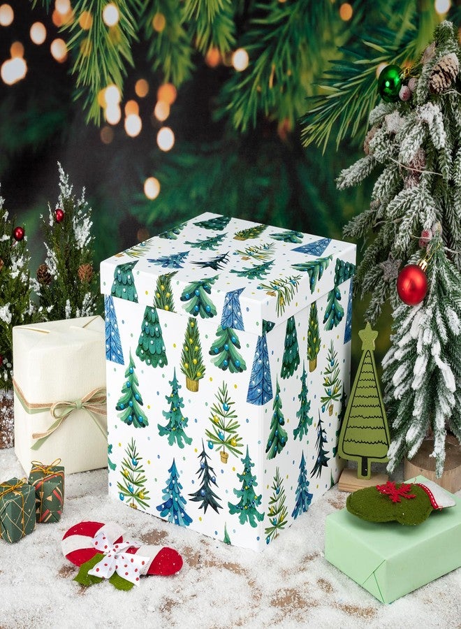 WRAPAHOLIC 9" Christmas Gift Box with Lid - Luminous Xmas Tree Design Gift Box and 2 Pcs Tissue Paper for Christmas, Holiday, Party, Gift Giving and More - Image 4
